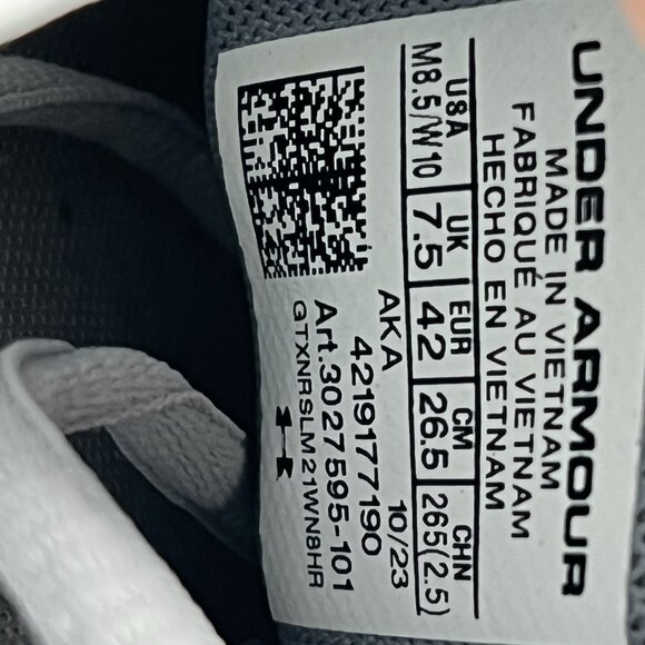 Under Armour Apparition Men Size 8.5 Shoes Metallic Silver 3027595-101 main image 5